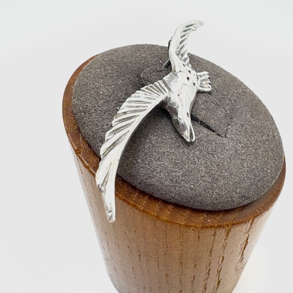 VTG Sterling Silver 925 Flying Seagull Textured Brooch Size 2.5" Length - Picture 8 of 14